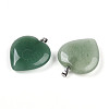 Natural Green Aventurine Pendants G-S364-006B-2