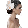 Bridal Mesh Veil Floral Cloth Hair Combs MRMJ-WH0077-096-3