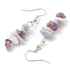 Natural Howlite & Amethyst & Purple Turquoise Dangle Earrings EJEW-JE06127-01-4