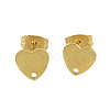 304 Stainless Steel Heart Stud Earring Findings STAS-R063-37G-2