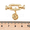 Flat Round Brass Micro Pave Cubic Zirconia Fold Over Clasps KK-U059-62G-3