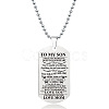 201 Stainless Steel To My Son Dog Tag Pendant Ball Chain Necklaces FS-WG527E6-16-1