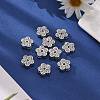Flower Alloy Rhinestone Slide Charms RSB358-3P-4