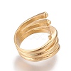 Ion Plating(IP) 304 Stainless Steel Finger Rings RJEW-E157-27G-2