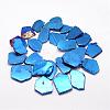 Electroplated Natural Agate Beads Strands G-K109-05-F-1