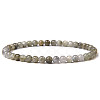 4mm Round Natural Labradorite Beads Bracelet for Men LS-KG3069-19-1
