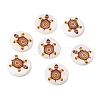 Ocean Printed Natural Freshwater Shell Flat Round Beads SHEL-A006-13D-1