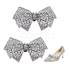 Glass Rhinestone Bowknot Shoe Decorations AJEW-WH0323-24B-2