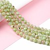 Assembled Synthetic Green Fluorite and Selenite Beads Strands G-K317-A16-2