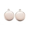 Ion Plating(IP) 304 Stainless Steel Pendant Cabochon Settings STAS-G127-13-12mm-RG-2