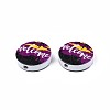 Halloween Printed Natural Wood Beads WOOD-T021-63-3