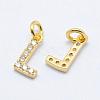 Brass Micro Pave Grade AAA Cubic Zirconia Charms ZIRC-P067-11G-L-NR-1