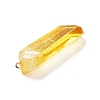 Electroplated Natural Quartz Pendants G-P315-B01-09G-2
