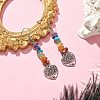 Natural & Synthetic Mixed Stone Chips Dangle Earrings EJEW-JE05390-04-3