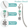 12Pcs 4 Styles Natural Rose Quartz & Green Aventurine & Amethyst & Red Agate Chips & Alloy Clover Charms Bookmarks AJEW-HS00008-4