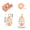 50Pcs Natural Cultured Freshwater Pearl Copper Wire Wrapped Pendants PALLOY-AB00083-2