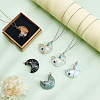 6Pcs 6 Styles Natural & Synthetic Gemstone Copper Wire Pendants G-CA0001-56-4