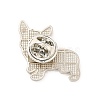 Dog Enamel Pin with Brass Butterfly Clutches JEWB-A006-01H-2