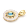 Brass Micro Pave Cubic Zirconia Pendents KK-M303-02G-06-2