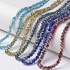 Electroplate Transparent Glass Beads Strands EGLA-A034-T6mm-S-1