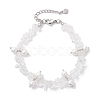 3Pcs Natural Mixed Gemstone Chip & Glass Shell Round Beaded Bracelets BJEW-JB12303-3