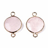 Natural Rose Quartz Links Connectors G-N326-85I-2