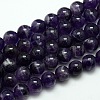 Natural Amethyst Round Bead Strands G-L170-12mm-01-1