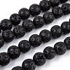 Natural Lava Rock Stone Bead Strands X-G-R193-18-8mm-2