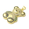 Brass Micro Pave Cubic Zirconia Pendants KK-Z042-30G-01-2