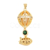 Brass Micro Pave Cubic Zirconia Pendants CU-CBAB3AD-06G-01-1