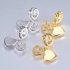 Brass Cubic Zirconia European Dangle Charms ZIRC-F074-04-1