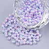 Rainbow ABS Plastic Imitation Pearl Beads X1-OACR-Q174-6mm-01-1