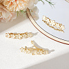 3Pcs Flower Alloy Cat Eye Hair Barrettes PHAR-BBC0001-01-4