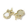 Brass Micro Pave Cubic Zirconia Pendants KK-G485-25B-G-2