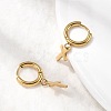304 Stainless Steel Cross Hoop Earrings EJEW-K268-47G-3
