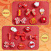 Chinese New Year Bowknot Flower Cloth Alligator Hair Clips Set OHAR-WH0021-31B-4