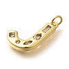 Brass Micro Pave Clear Cubic Zirconia Pendants KK-G521-01G-J-2