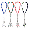 4Pcs 4 Colors Prayer Rosary Bracelets BJEW-PH0004-62-1