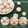 PandaHall Elite 38Pcs 7 Styles Round Printed Wood Beads WOOD-PH0002-62-4