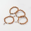 Wood Beaded Stretch Bracelets BJEW-JB02126-1