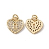Brass Micro Pave Clear Cubic Zirconia Pendants KK-G439-16G-1
