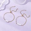 Natural Keshi Pearl Beads Slider Bracelets BJEW-JB13351-1