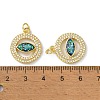 Brass Micro Pave Cubic Zirconia Pendants KK-A197-10G-3