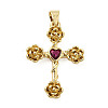 Brass Pave Cubic Zirconia Pendants KK-K302-17G-1