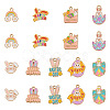 36Pcs 9 Styles Easter Alloy Enamel Pendants ENAM-TA0003-91-2