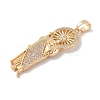 Brass Clear Cubic Zirconia Pendants KK-Z050-02G-2