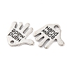 Tibetan Style Alloy Hand Carved Word Hand Made Charms LS-X-TIBEP-O009-31-3