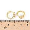 Daisy Brass Enamel Hoop Earrings for Women EJEW-G434-02G-5