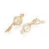Brass Bead Cage Pendants KK-P115-07G-01-3