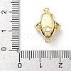 Flower Brass Micro Pave Clear Cubic Zirconia Box Clasps KK-H537-23C-G-3